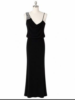JS Boutique Size 12 One Shoulder Long Black Women’s Maxi Dress